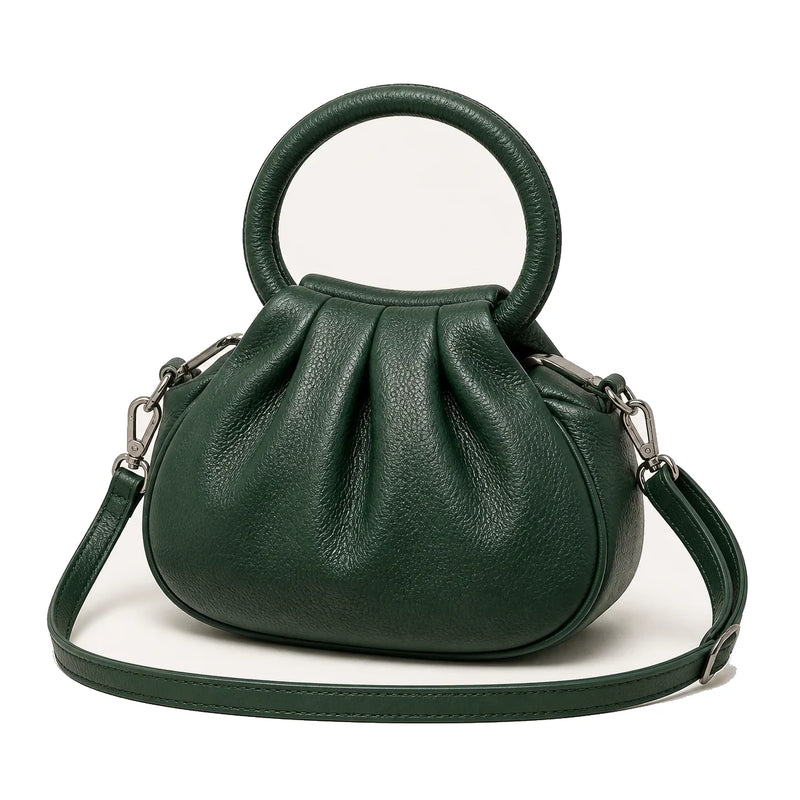 Bolsa Feminina Pequena Modelo Nara Hobo Premium Verde em fundo branco | Femily
