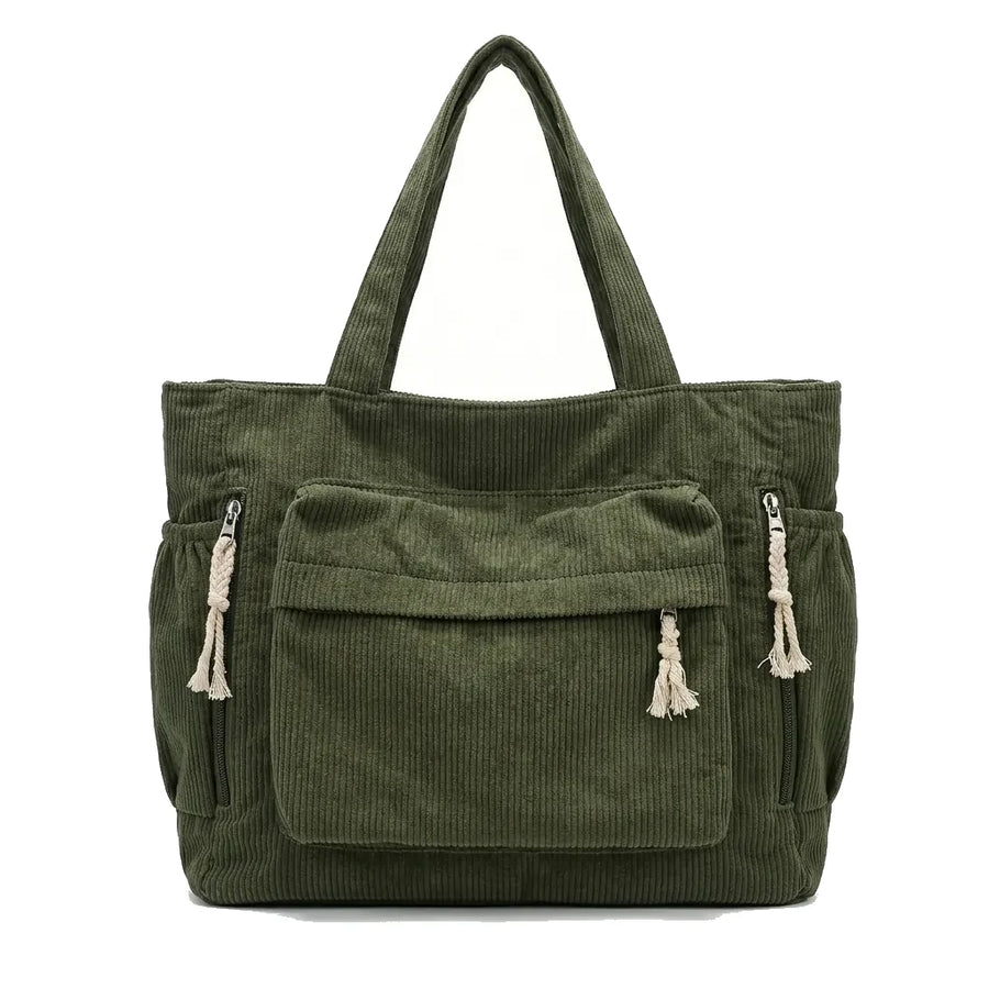 Bolsas Bag Em Veludo Modelo Lysenne Cor Verde - vista frontal | Femily