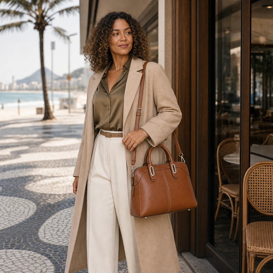 bolsa-feminina-valentina-estruturada-marrom-caramelo-em-uso