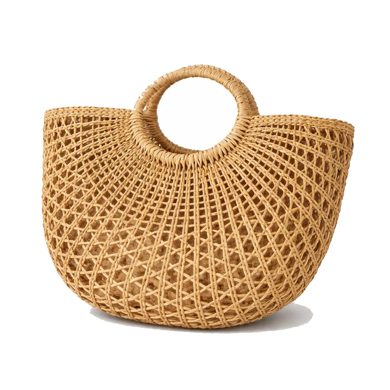 Bolsa de Palha Pequena Solenne Cáqui — vista principal | Femily