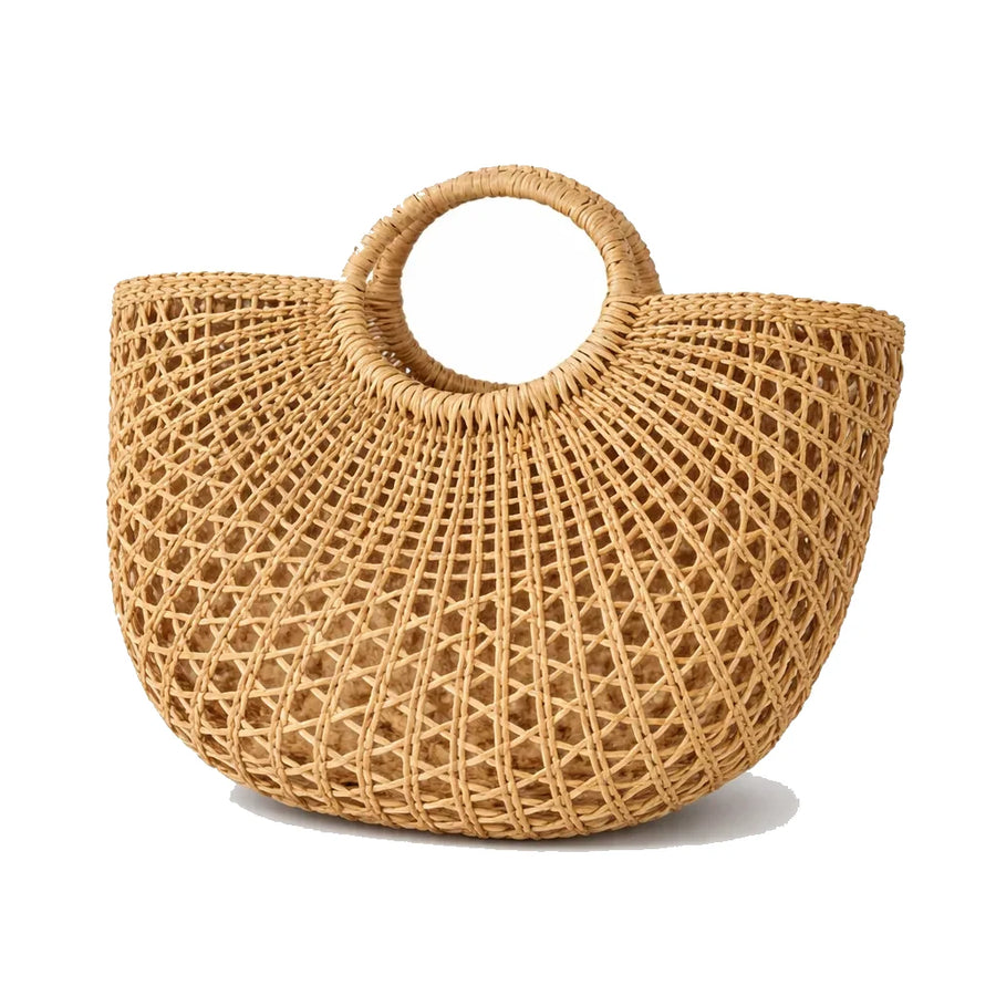 Bolsa de Palha Pequena Solenne Cáqui — vista principal | Femily